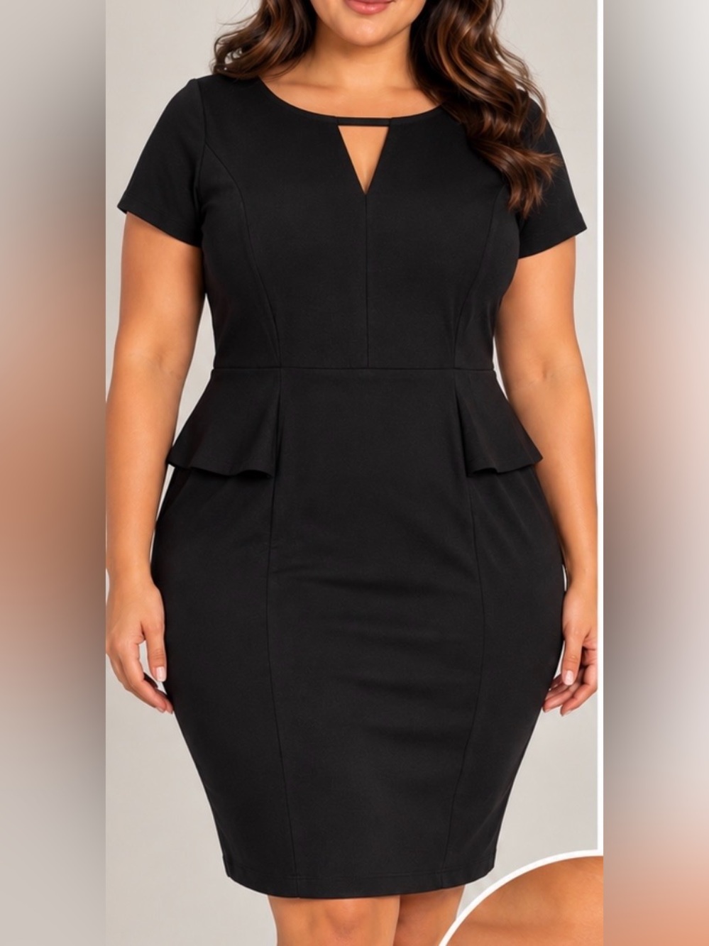 by & by Black Peplum Pencil Dress Size 15 Career Cocktail